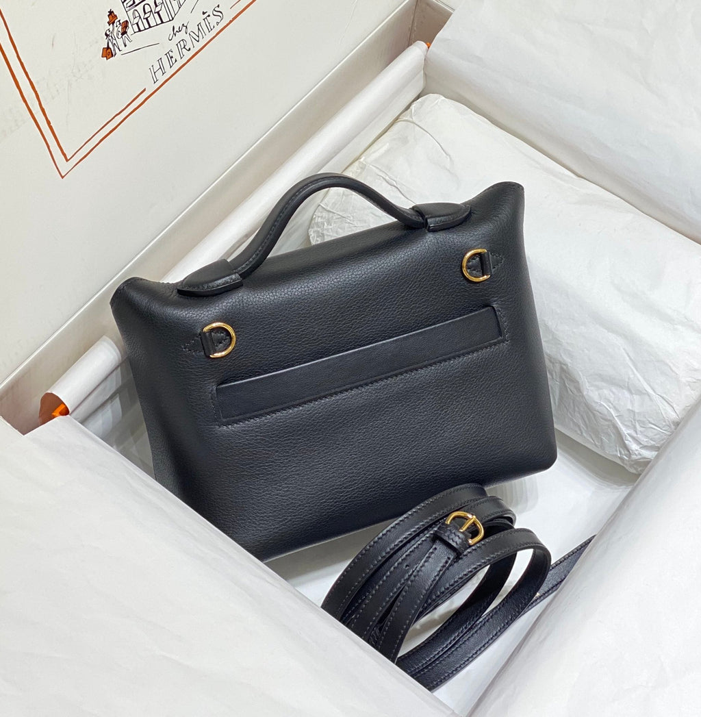 SAC À MAIN HM KELLY 21 EN CUIR DE VEAU NOIR