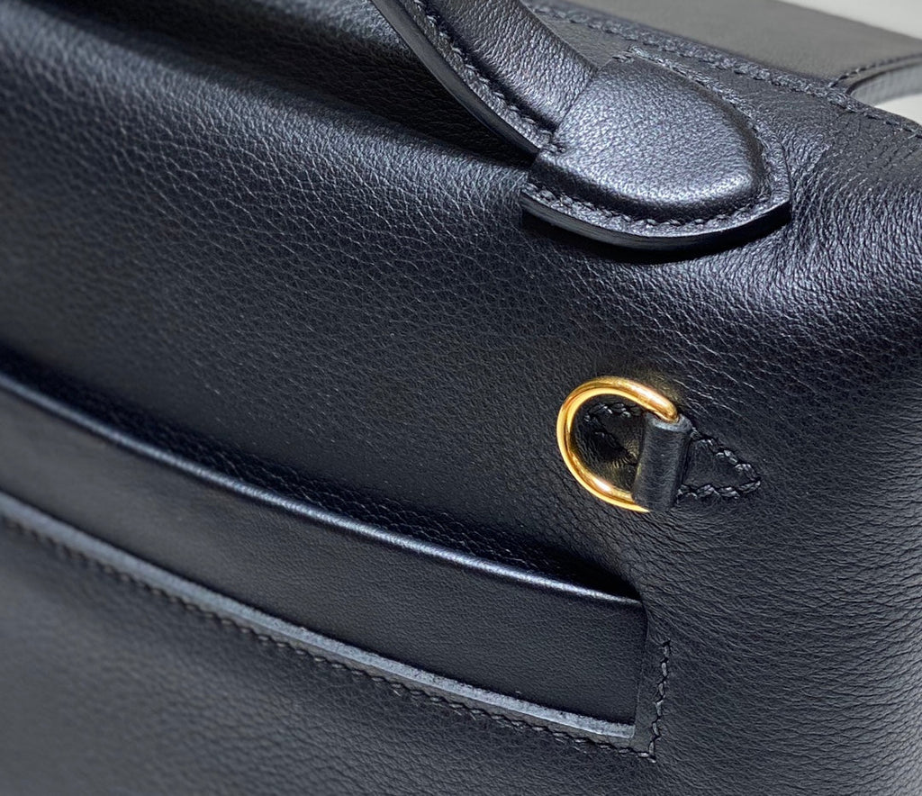 SAC À MAIN HM KELLY 21 EN CUIR DE VEAU NOIR