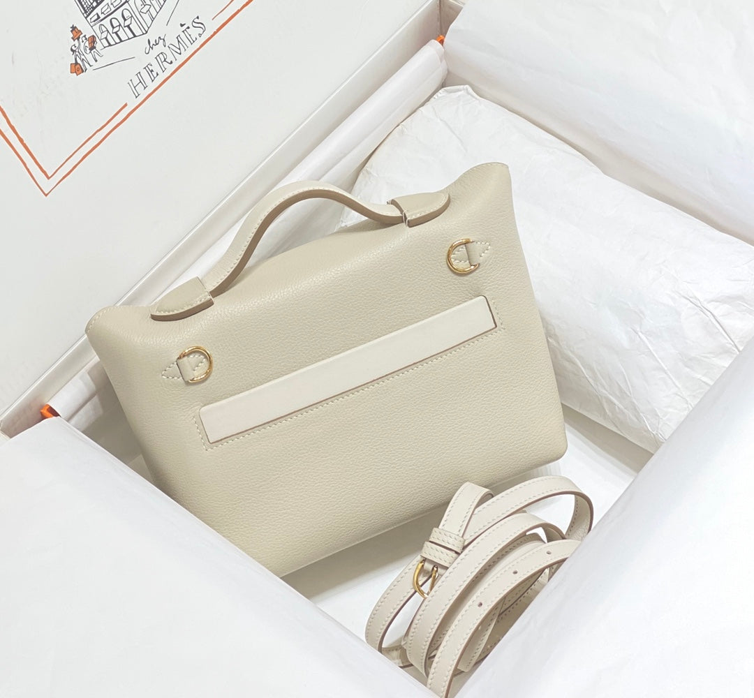 SAC À MAIN HM KELLY 21 EN CUIR DE VEAU BLANC