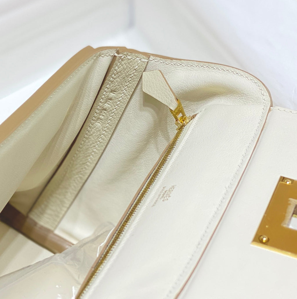 SAC À MAIN HM KELLY 21 EN CUIR DE VEAU BLANC