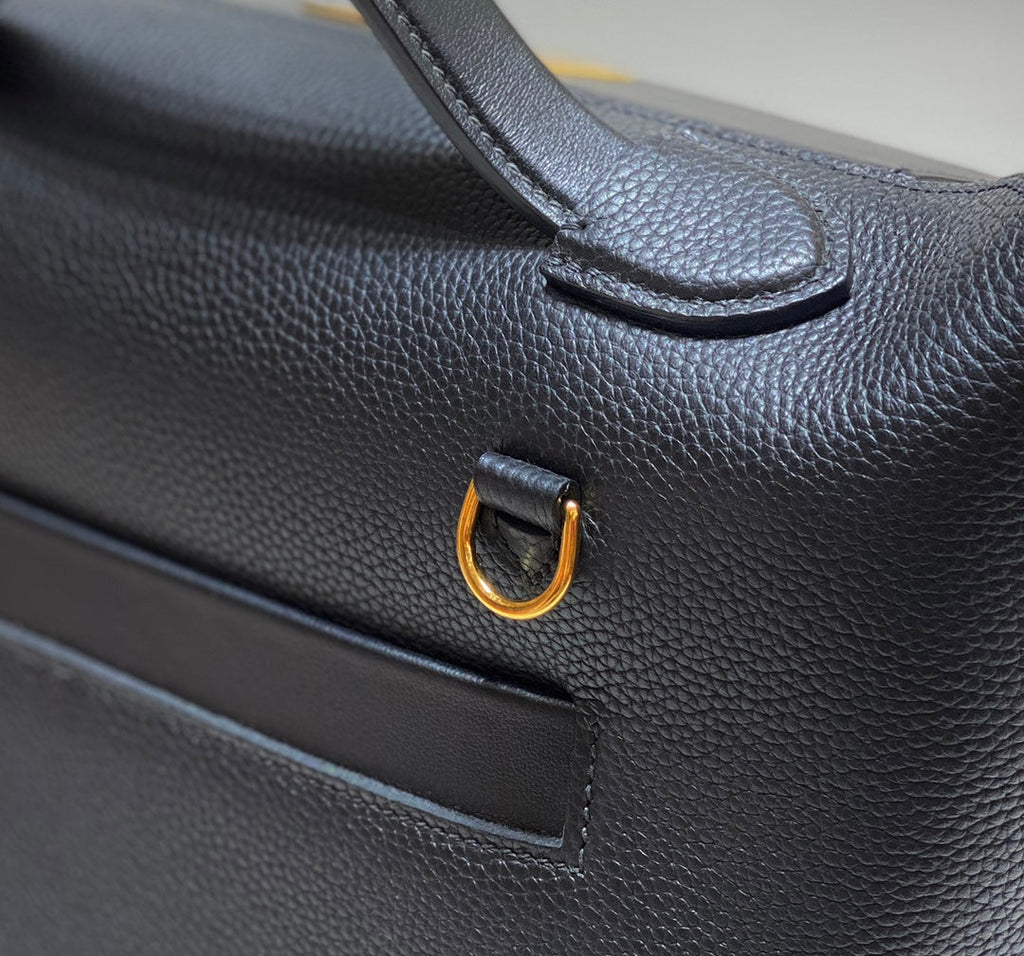 SAC À MAIN HM KELLY 29 EN CUIR DE VEAU NOIR