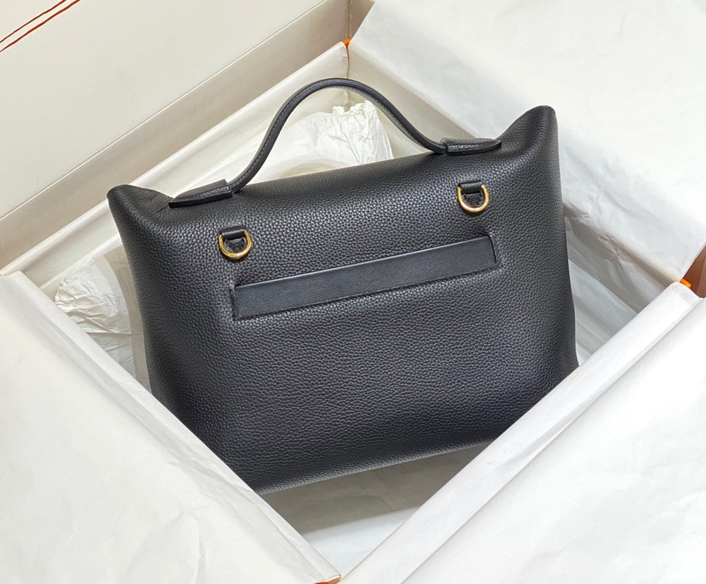 SAC À MAIN HM KELLY 29 EN CUIR DE VEAU NOIR
