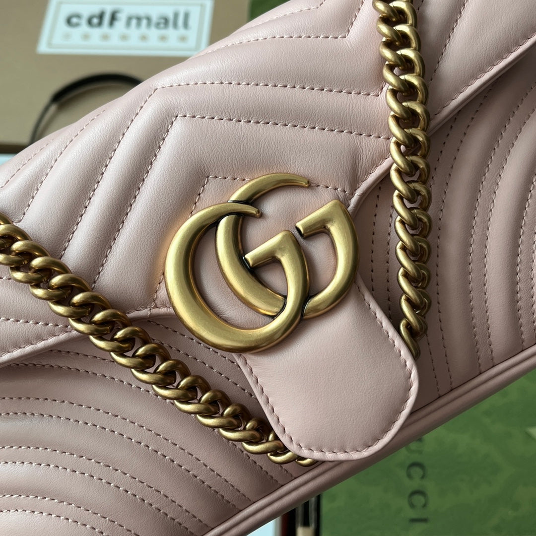 GG MARMONT 26CM NUDE MATTELASSE CUIR QUINCAILLERIE DORÉ