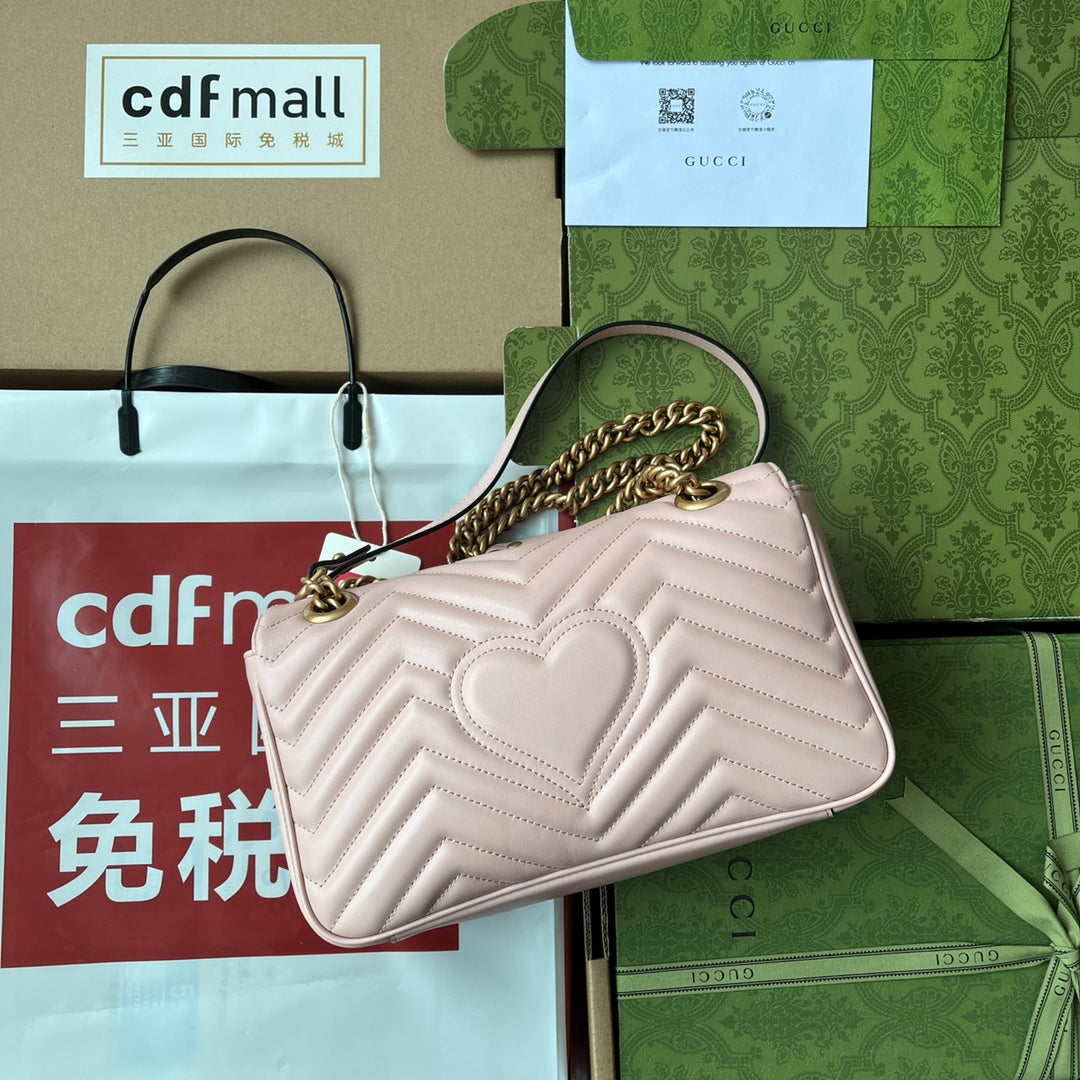 GG MARMONT 26CM NUDE MATTELASSE CUIR QUINCAILLERIE DORÉ