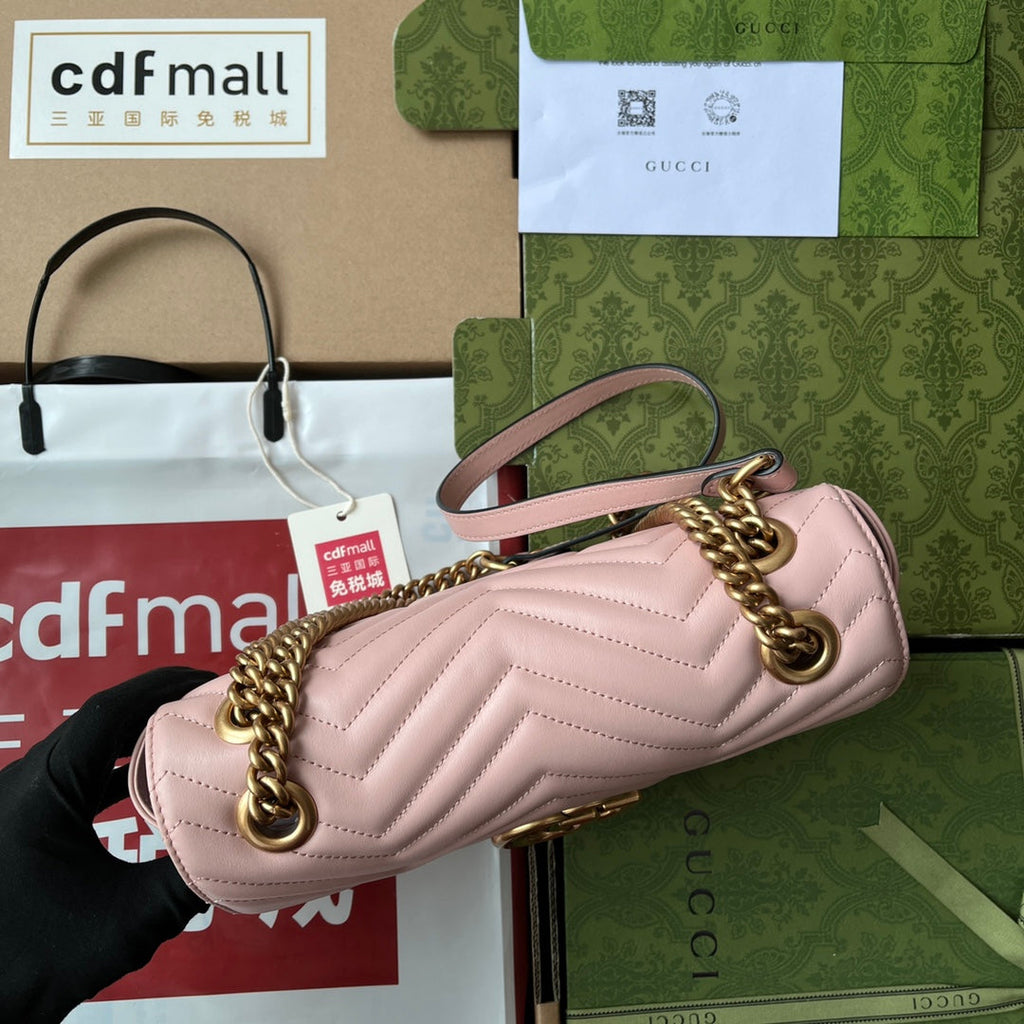GG MARMONT 26CM NUDE MATTELASSE CUIR QUINCAILLERIE DORÉ