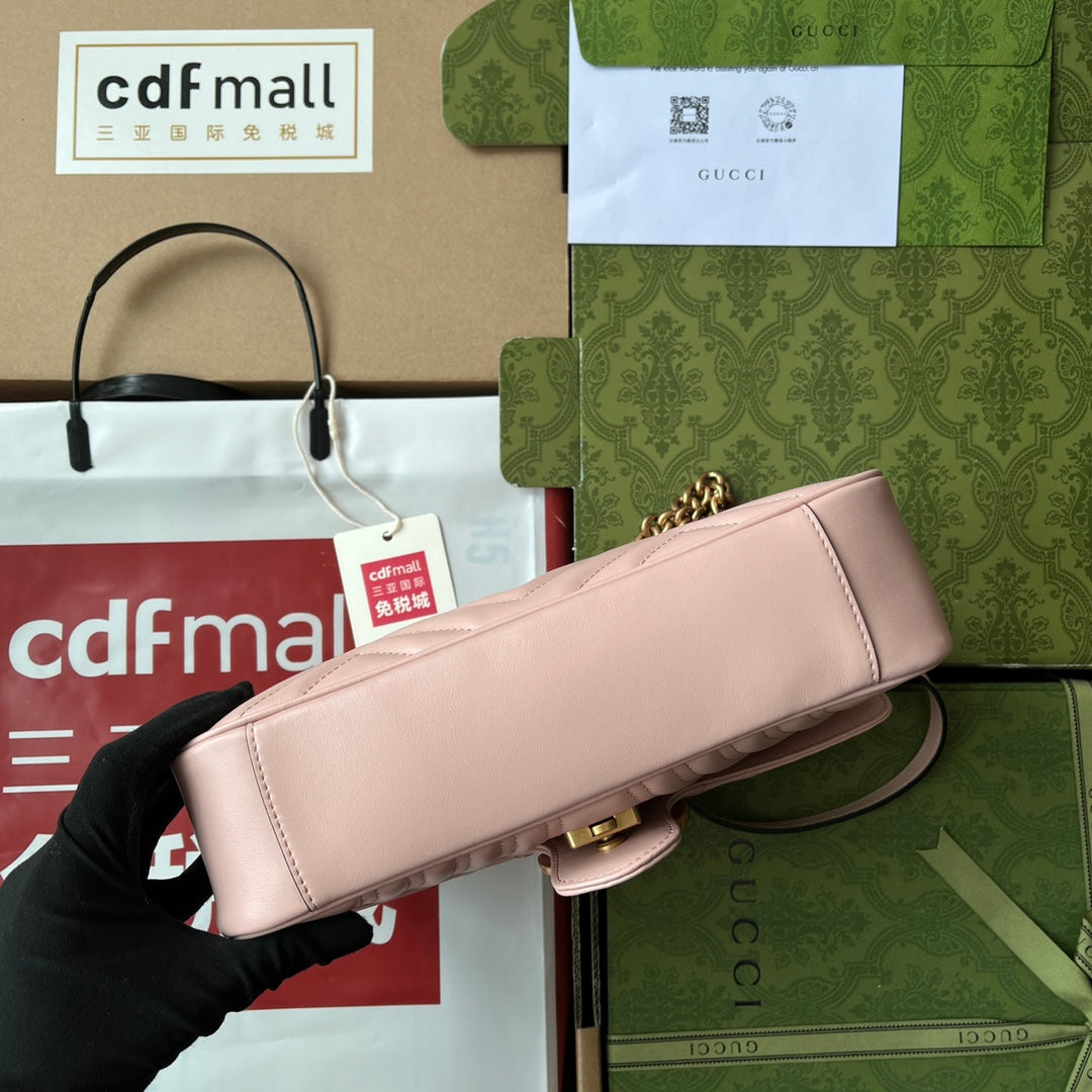 GG MARMONT 26CM NUDE MATTELASSE CUIR QUINCAILLERIE DORÉ