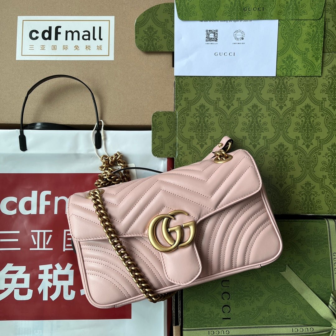 GG MARMONT 26CM NUDE MATTELASSE CUIR QUINCAILLERIE DORÉ