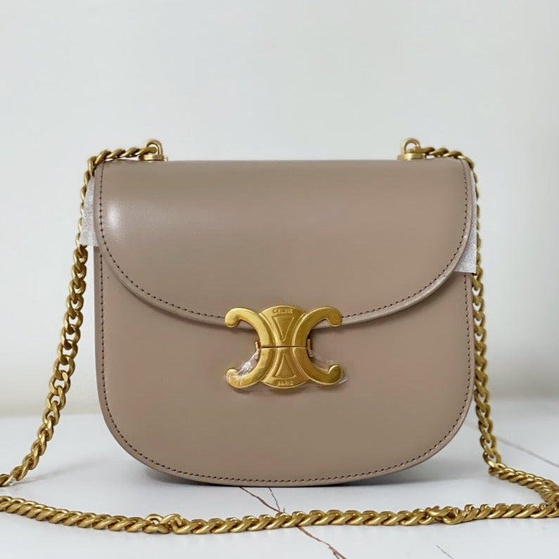 SAC DE SELLE TRIPHOME 19 EN CUIR DE VEAU VIOLET ORCHIDÉE