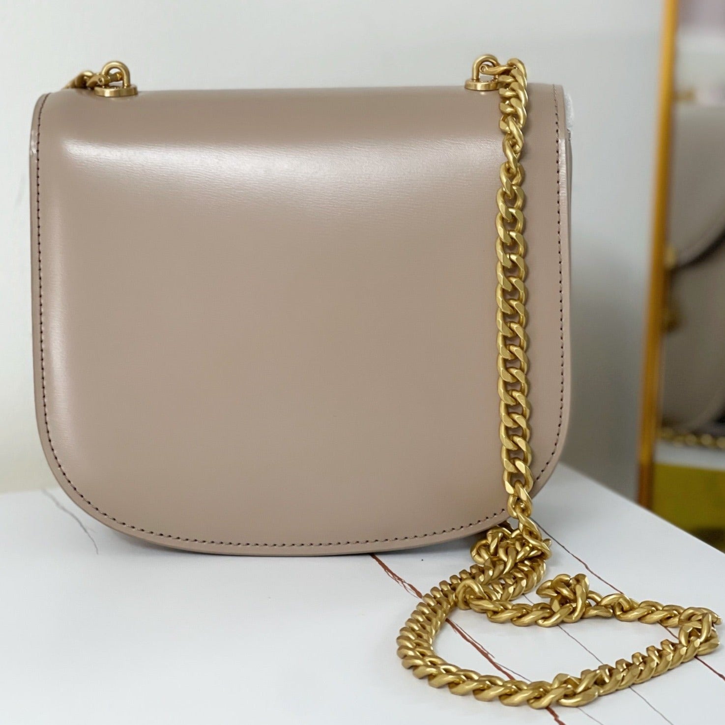 SAC DE SELLE TRIPHOME 19 EN CUIR DE VEAU VIOLET ORCHIDÉE