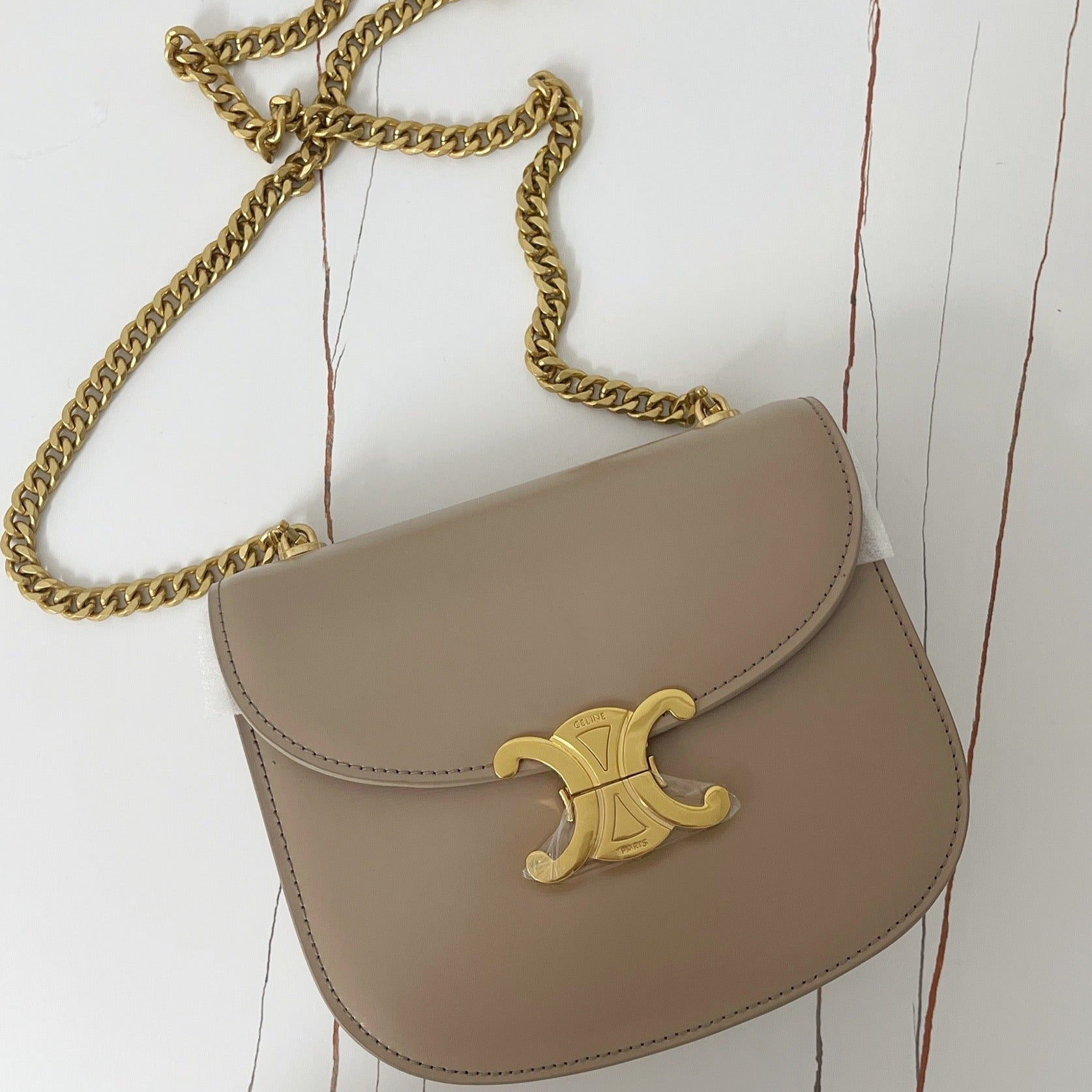 SAC DE SELLE TRIPHOME 19 EN CUIR DE VEAU VIOLET ORCHIDÉE