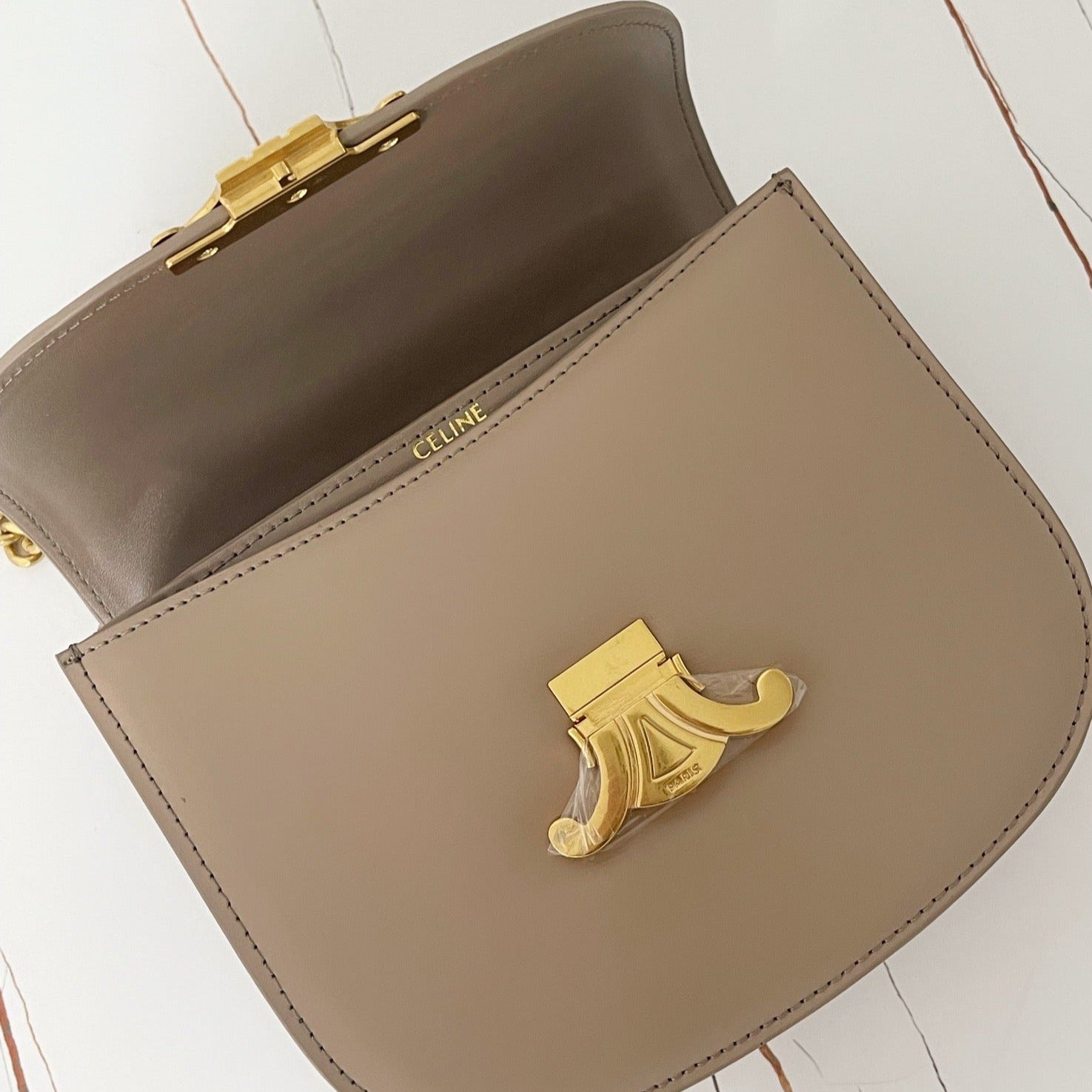 SAC DE SELLE TRIPHOME 19 EN CUIR DE VEAU VIOLET ORCHIDÉE