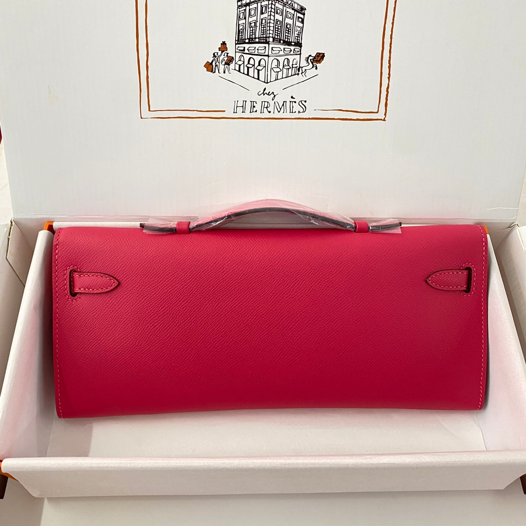 HM KELLY CUT 31 CUIR EPSOM ROSE CRAMY QUINCAILLERIE DORÉ 229060