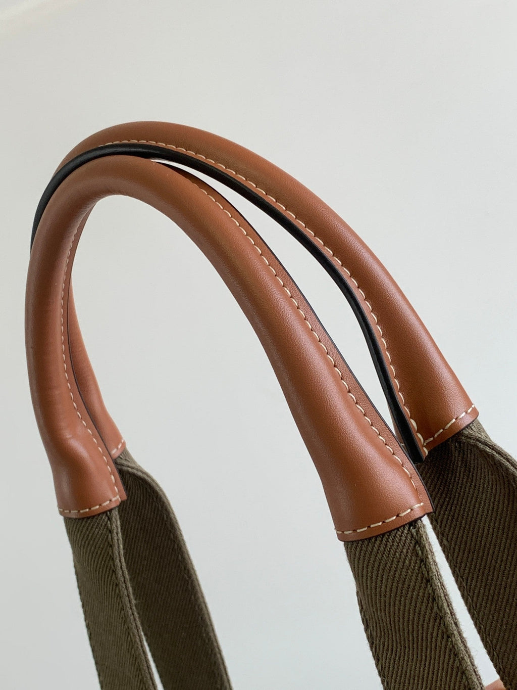 SAC CABAS EN TOILE MARRON FONCÉ 41 LOGO LETTRE