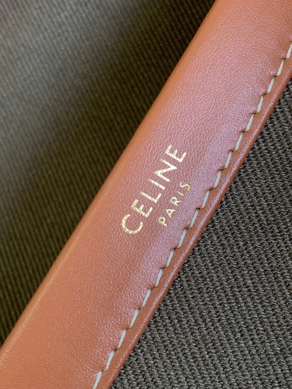 SAC CABAS EN TOILE MARRON FONCÉ 41 LOGO LETTRE