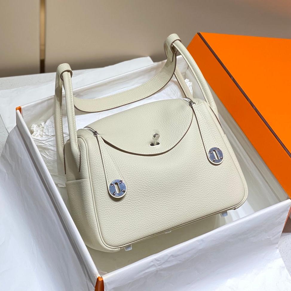 SAC HM LINDY 26 EN CUIR TAURILLON CLEMENCE BLANC