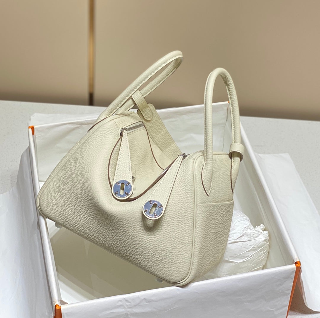 SAC HM LINDY 26 EN CUIR TAURILLON CLEMENCE BLANC