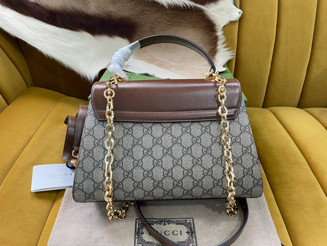 GG HORSEBIT 1955 PETIT SAC 29 EN TOILE BEIGE ET CUIR DE VEAU MARRON CLAIR