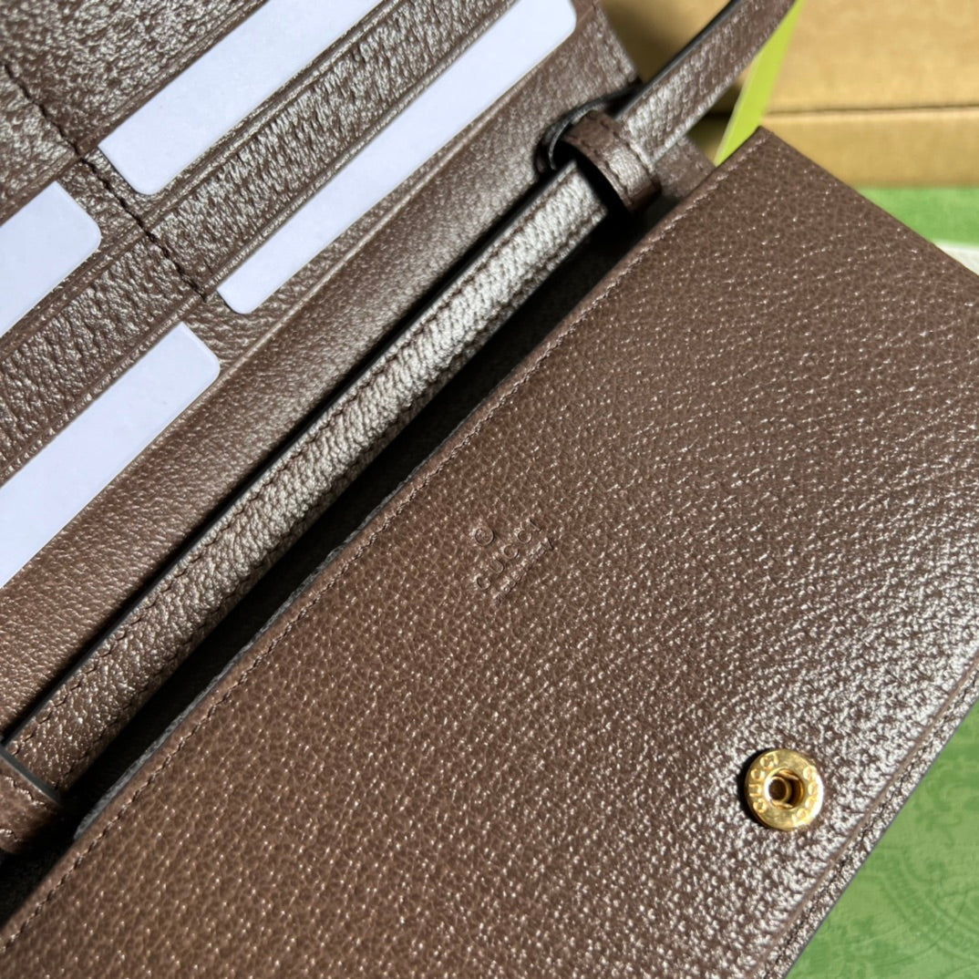 MINI SAC 19 OPHIDIA EN CUIR DE VEAU MARRON ET TOILE BEIGE