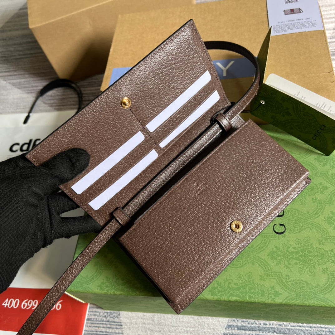 MINI SAC 19 OPHIDIA EN CUIR DE VEAU MARRON ET TOILE BEIGE