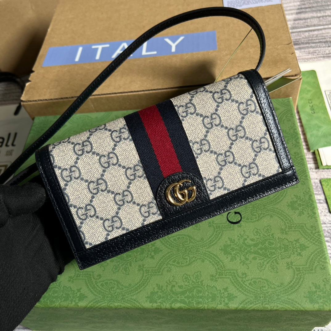 MINI SAC 19 OPHIDIA EN CUIR DE VEAU NOIR ET TOILE BEIGE