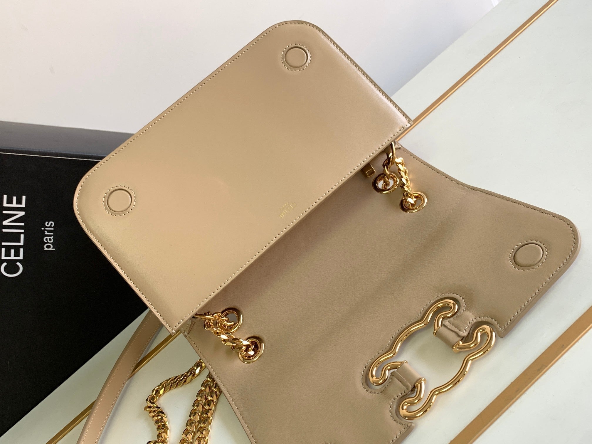 CADRE TRIOMPHE 23 CUIR DE VEAU BEIGE CRÈME