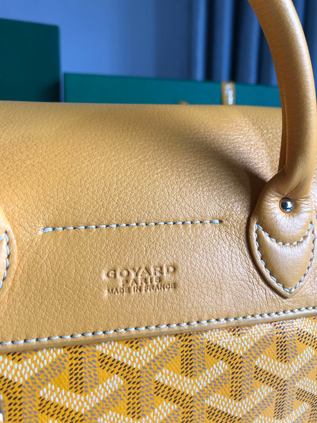 MINI SAC À DOS ALPIN 21 EN CUIR D'AGNEAU JAUNE ET TOILE GOYARDINE