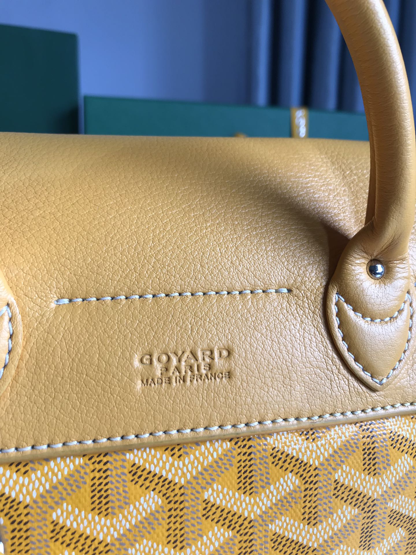 MINI SAC À DOS ALPIN 21 EN CUIR D'AGNEAU JAUNE ET TOILE GOYARDINE