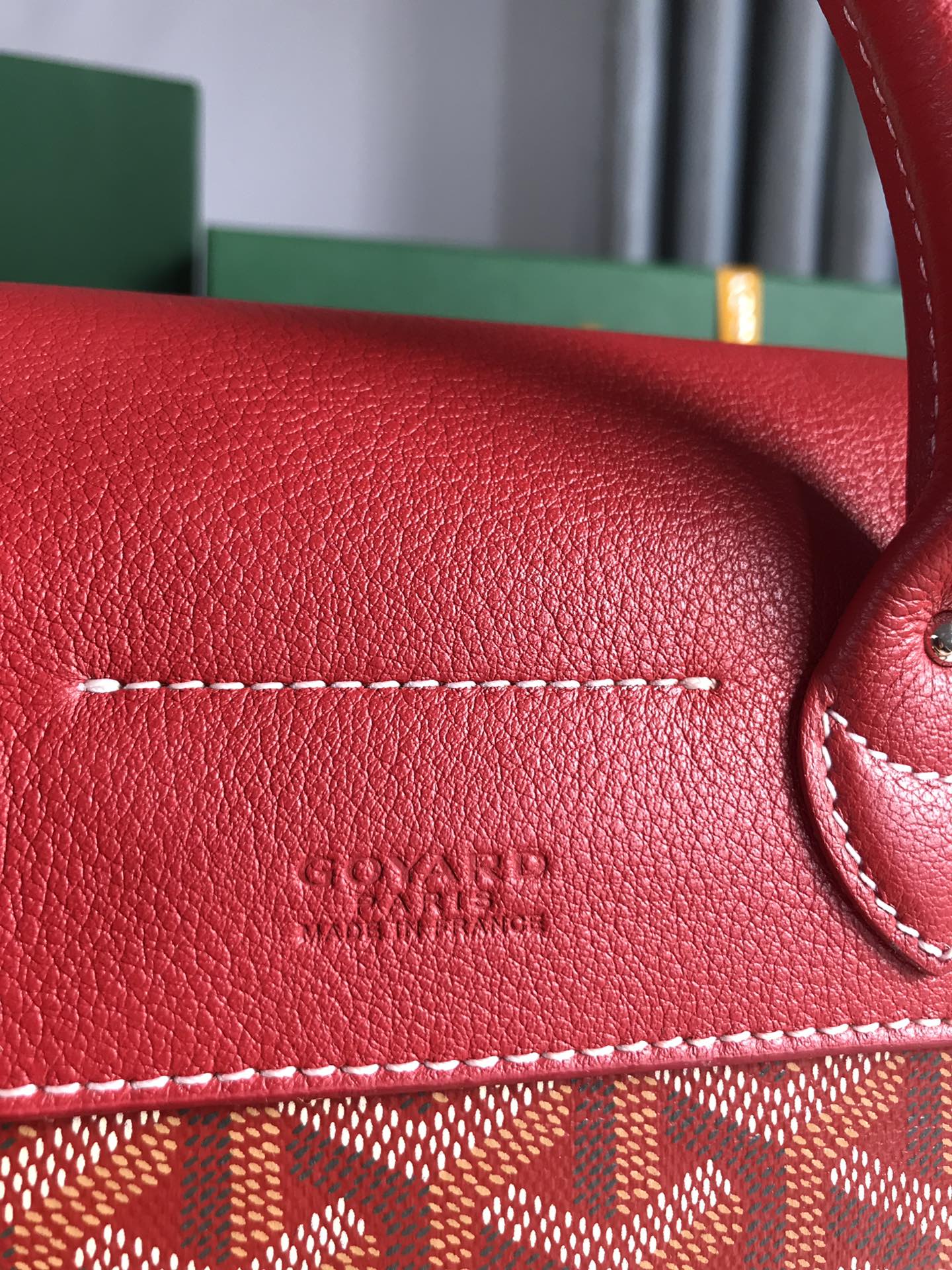 SAC À DOS ALPIN MINI 21 EN CUIR D'AGNEAU ROUGE CLASSIQUE ET TOILE GOYARDINE