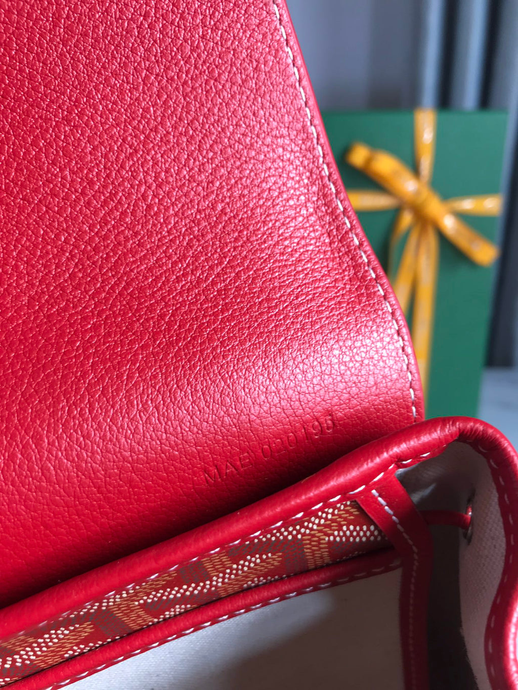 SAC À DOS ALPIN MINI 21 EN CUIR D'AGNEAU ROUGE CLASSIQUE ET TOILE GOYARDINE