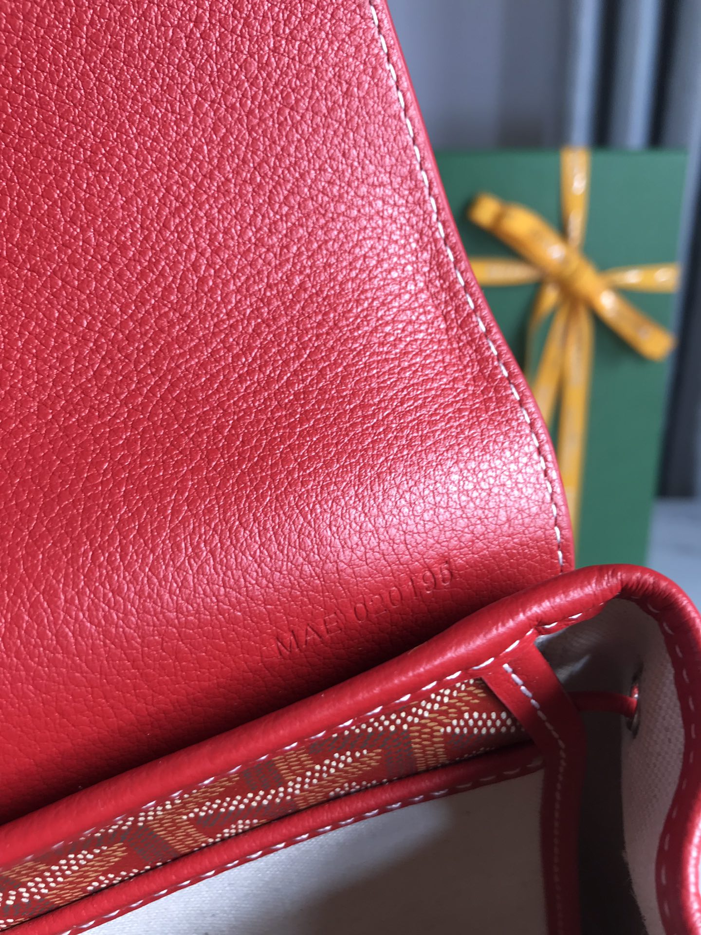 SAC À DOS ALPIN MINI 21 EN CUIR D'AGNEAU ROUGE CLASSIQUE ET TOILE GOYARDINE