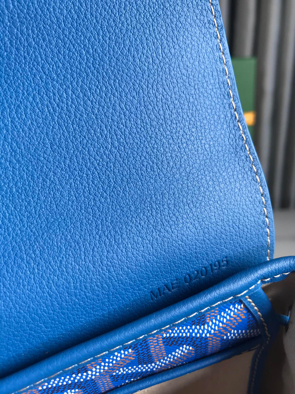 MINI SAC À DOS ALPIN 21 EN CUIR D'AGNEAU BLEU SAPHIR ET TOILE GOYARDINE