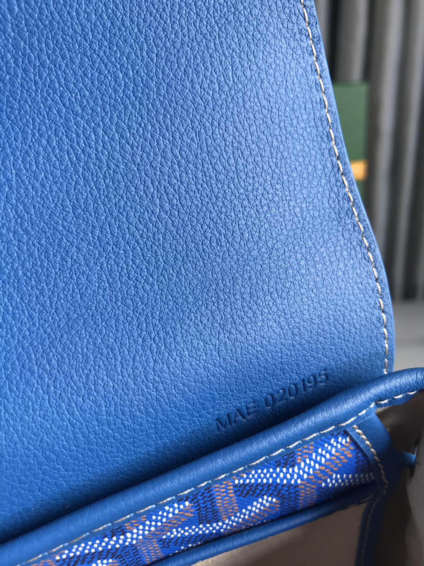 MINI SAC À DOS ALPIN 21 EN CUIR D'AGNEAU BLEU SAPHIR ET TOILE GOYARDINE