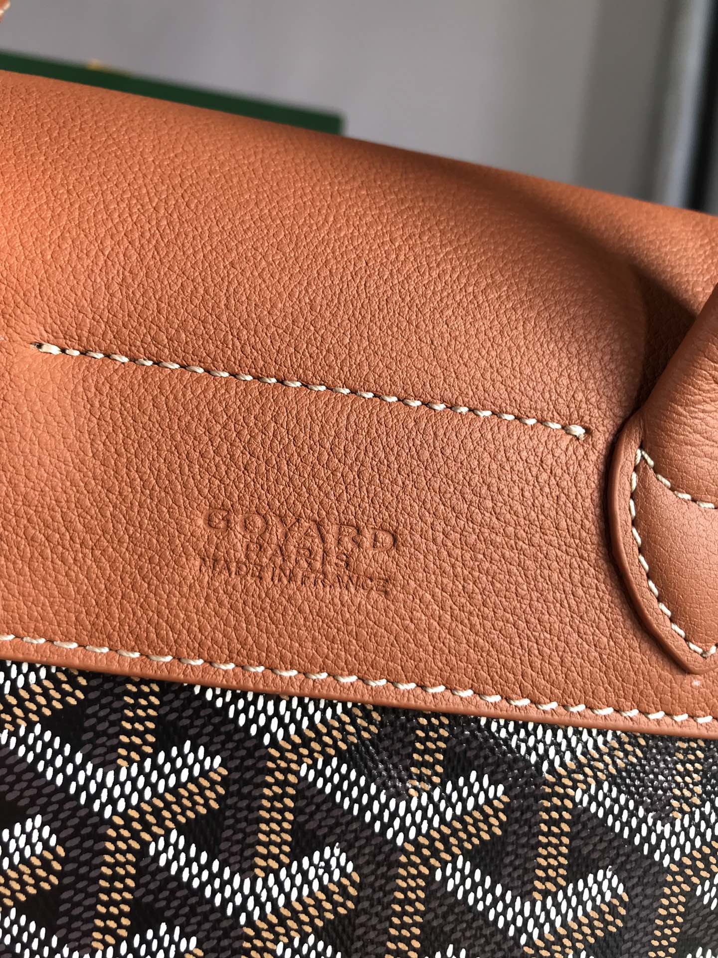 MINI SAC À DOS ALPIN 21 EN CUIR D'AGNEAU TAN ET TOILE GOYARDINE NOIRE