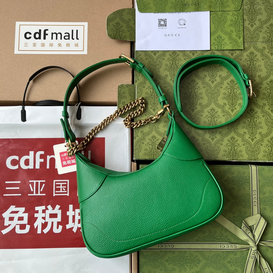 SAC À BANDOULIÈRE 25 EN CUIR DE VEAU VERT QUINCAILLERIE DORÉ