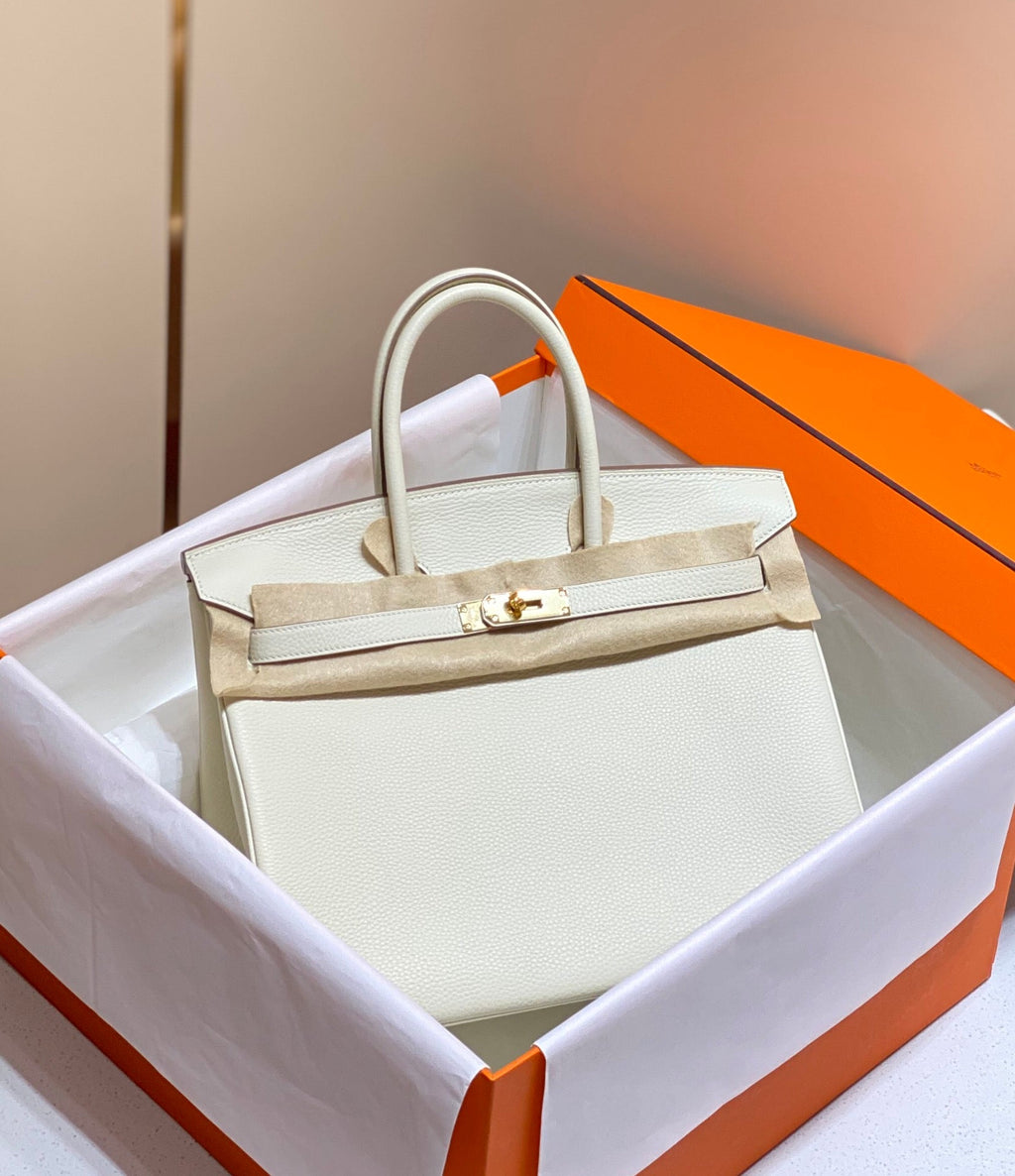 SAC HM BIRKIN 35 CM BLANC TOGO QUINCAILLERIE DORÉE