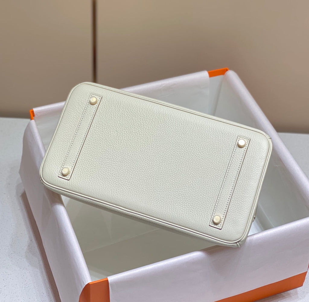 SAC HM BIRKIN 35 CM BLANC TOGO QUINCAILLERIE DORÉE