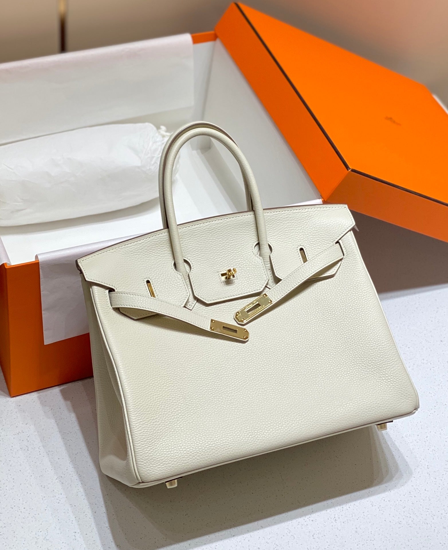 HM バーキン 35cm ホワイト トゴレザー ゴールド金具