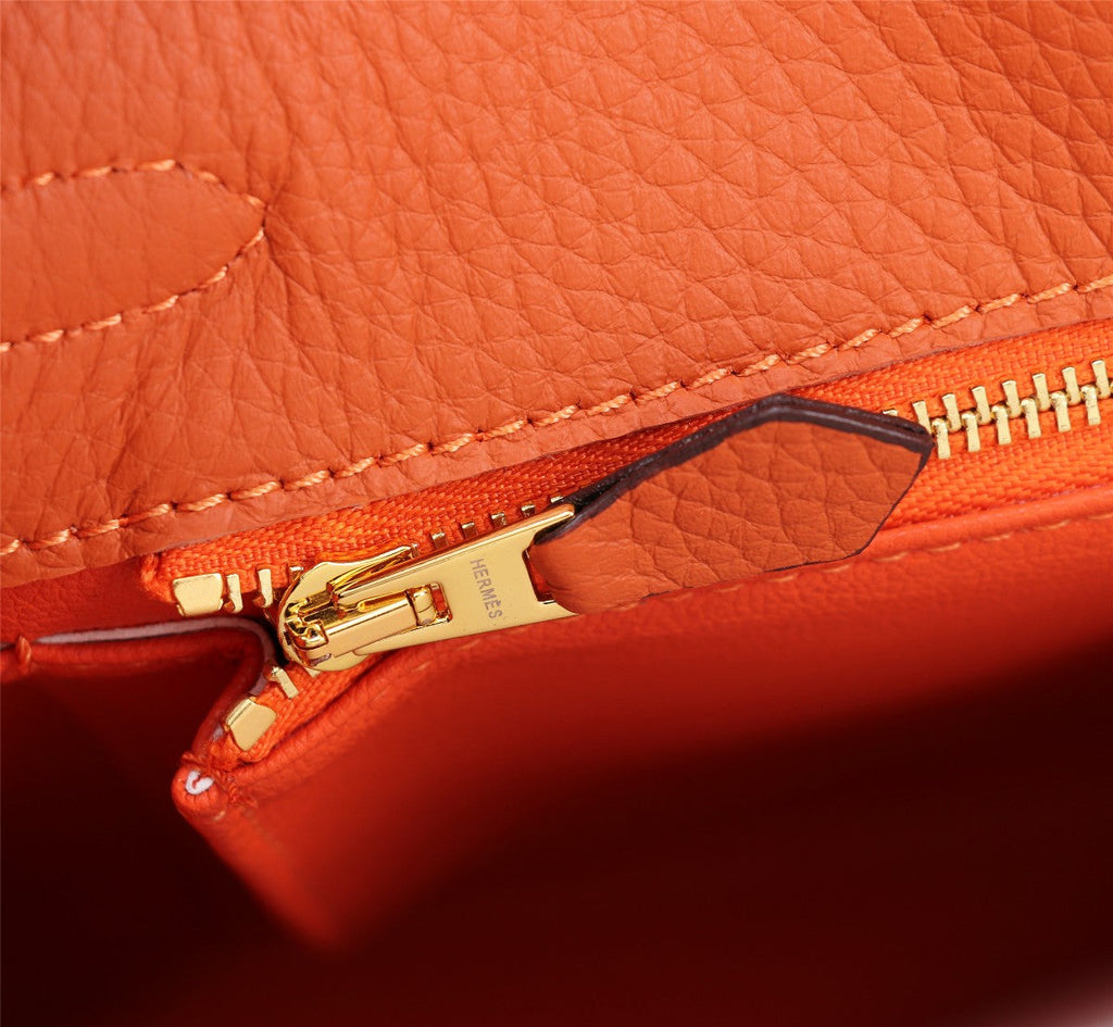 SAC HM KELLY 28 ORANGE TOGO QUINCAILLERIE OR