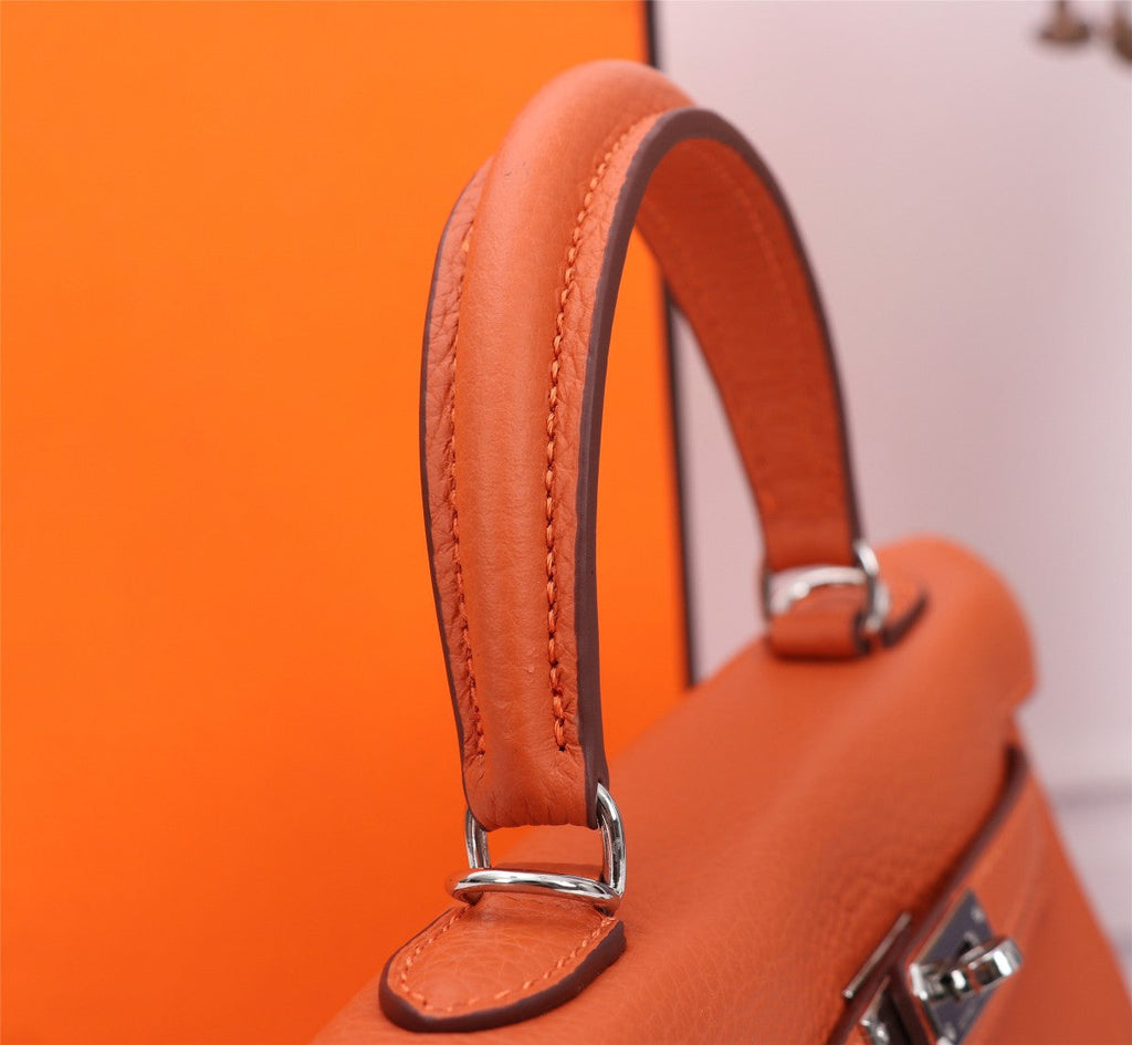 SAC HM KELLY 28 ORANGE TOGO QUINCAILLERIE ARGENTÉE