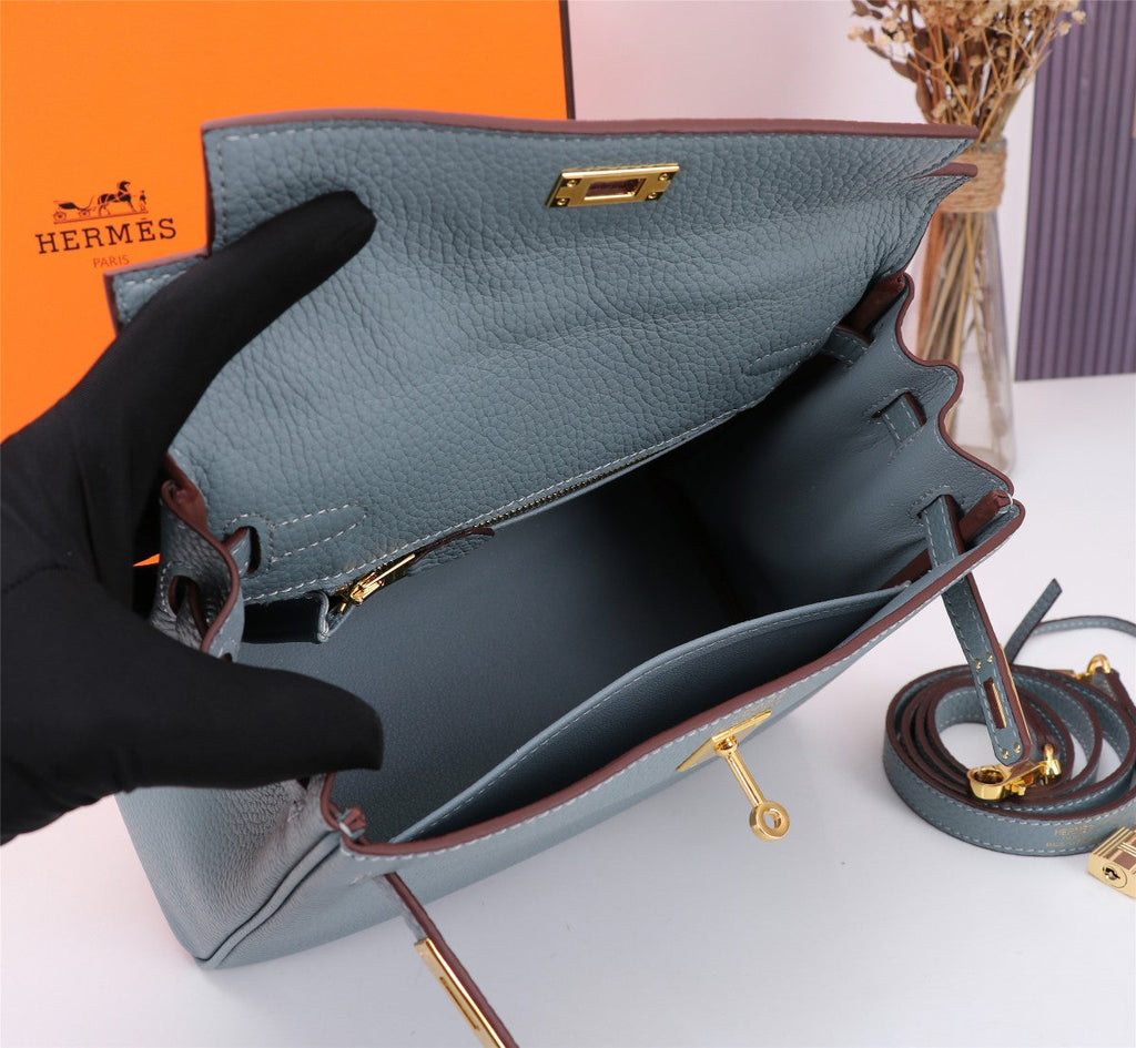 SAC HM KELLY 25 GRIS TREMPÉ TOGO QUINCAILLERIE OR