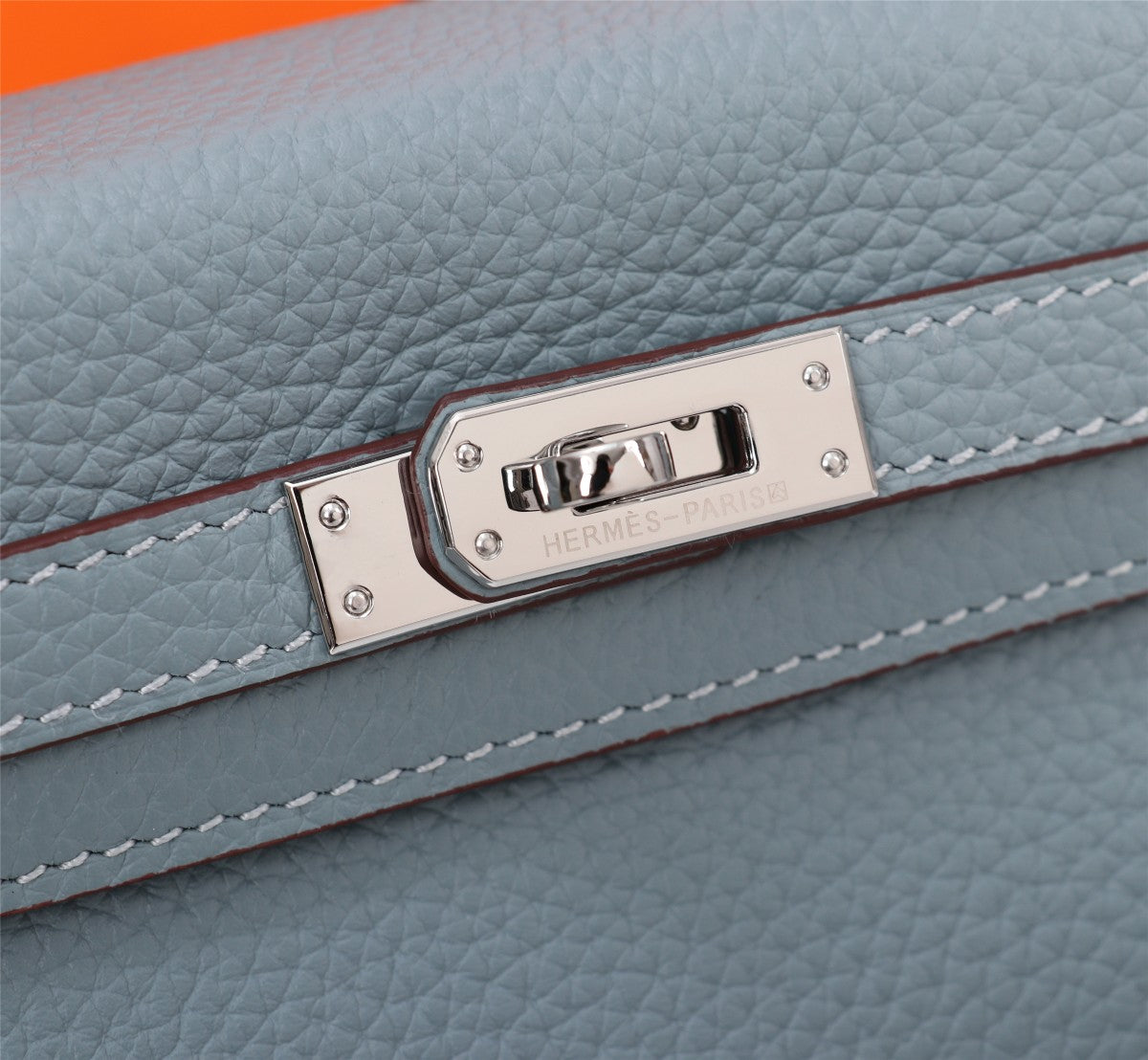 SAC HM KELLY 28 GRIS TREMPÉ TOGO QUINCAILLERIE ARGENTÉE