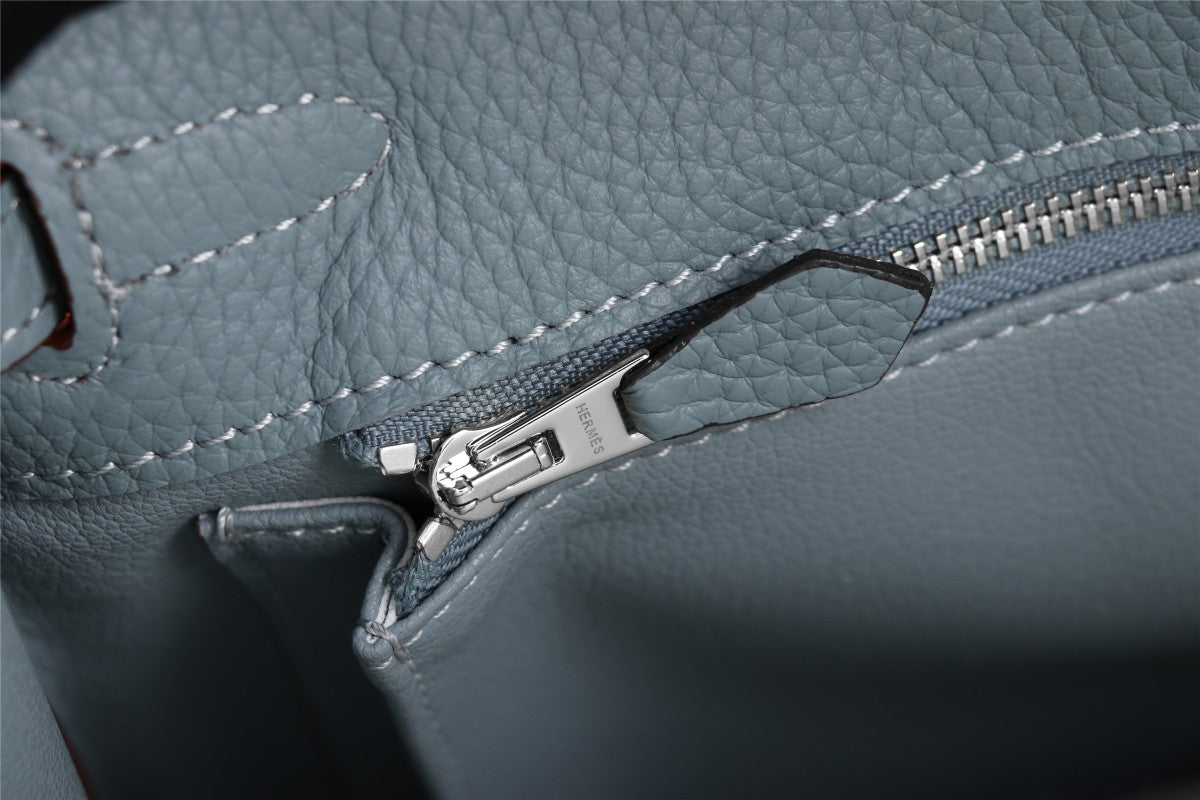 SAC HM KELLY 25 GRIS TREMPÉ TOGO QUINCAILLERIE ARGENTÉE