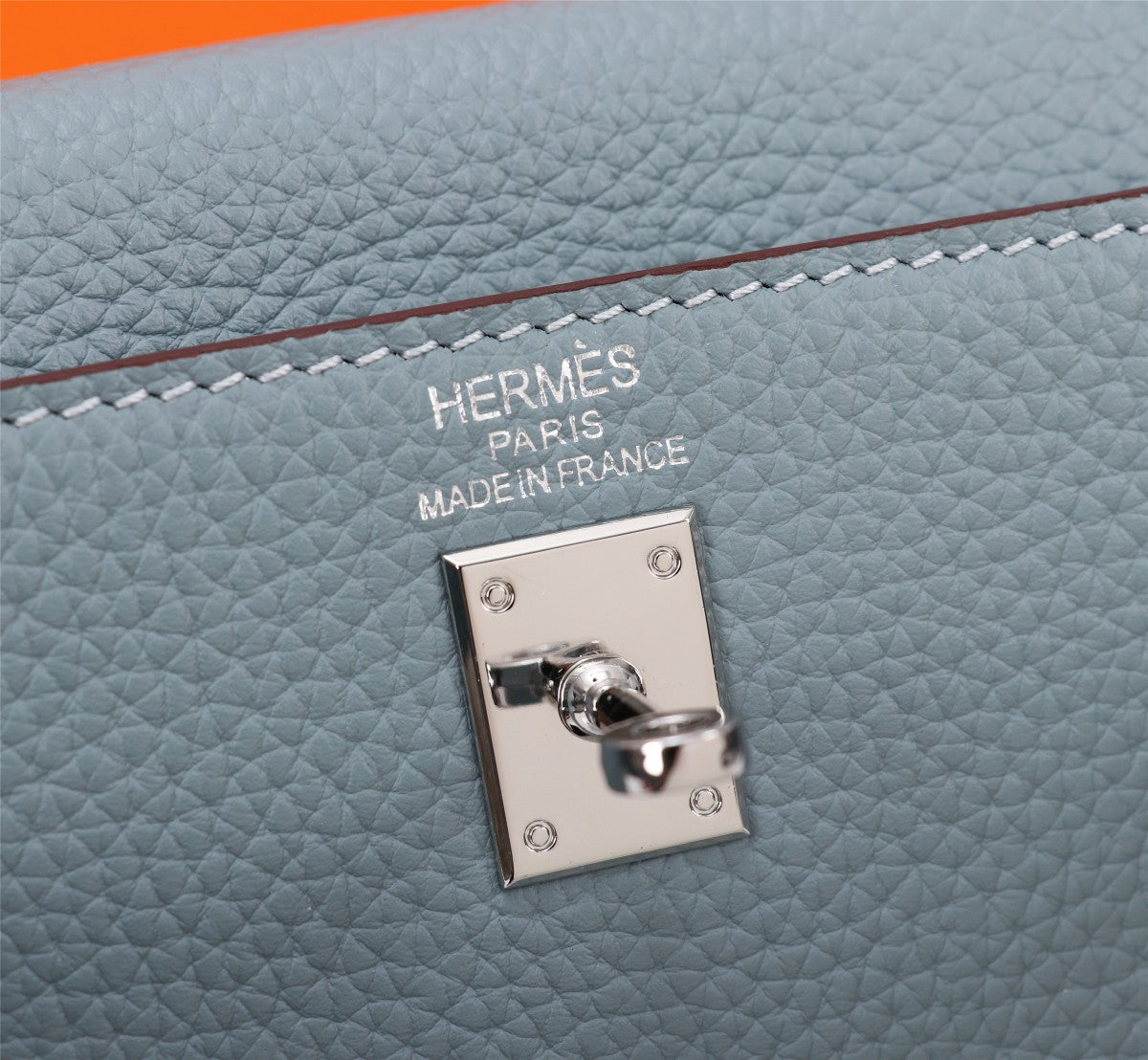 SAC HM KELLY 28 GRIS TREMPÉ TOGO QUINCAILLERIE ARGENTÉE