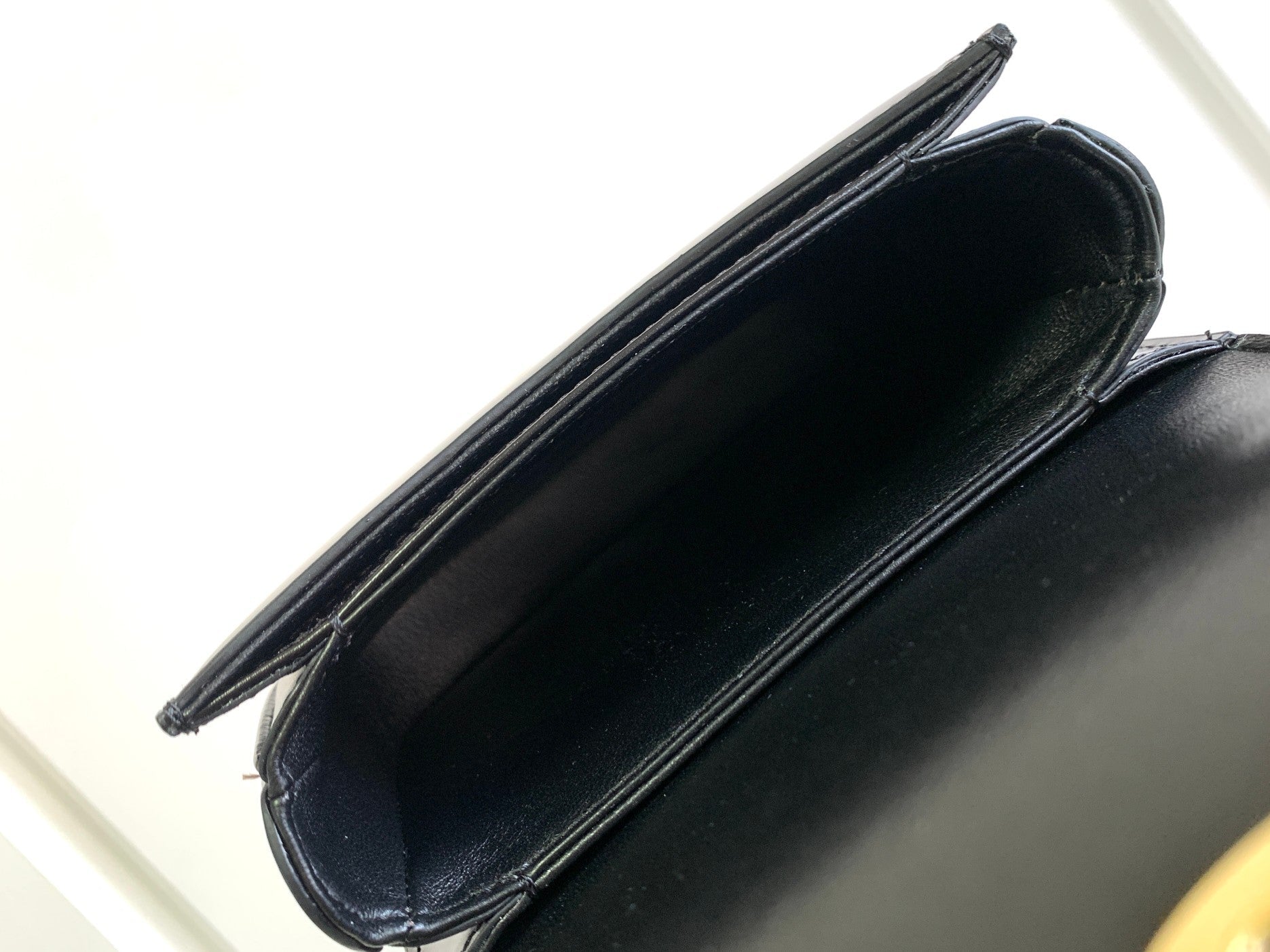 BESACE CHAÎNE ADOLESCENT TRIOMPHE 15,5 CM CUIR DE VEAU NOIR