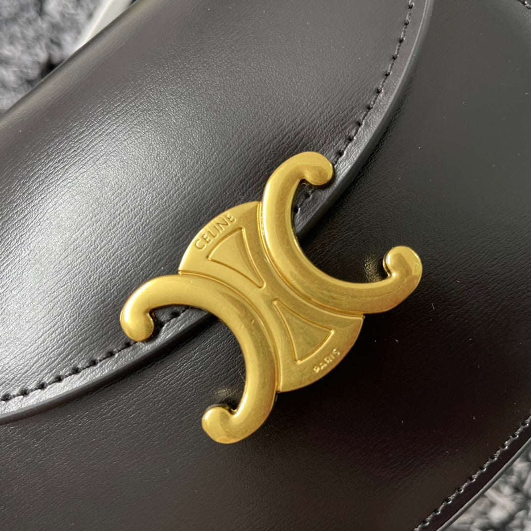 BESACE TRIPHOME 17 CUIR DE VEAU NOIR