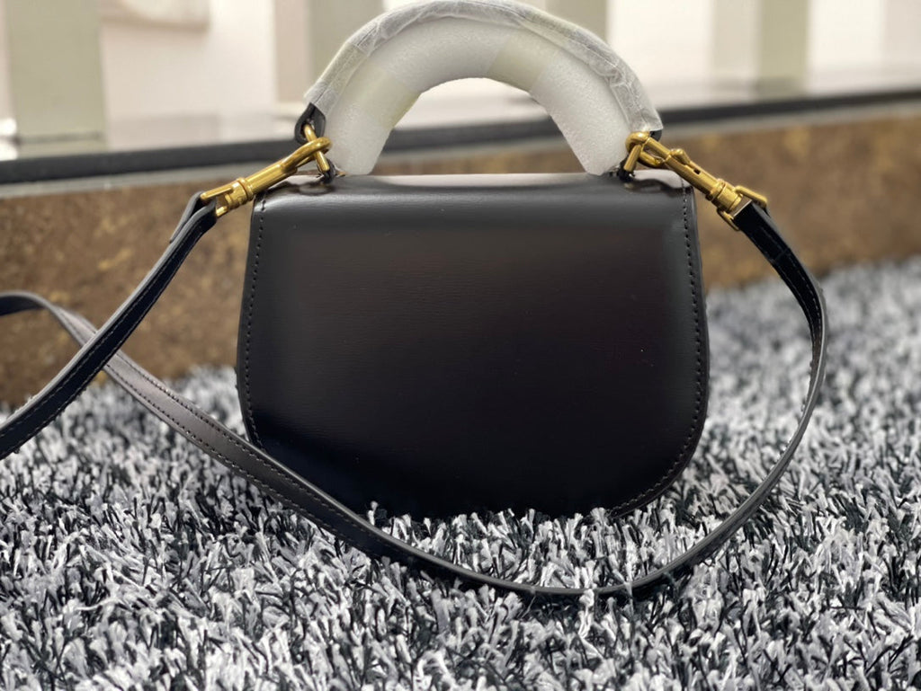 BESACE TRIPHOME 17 CUIR DE VEAU NOIR