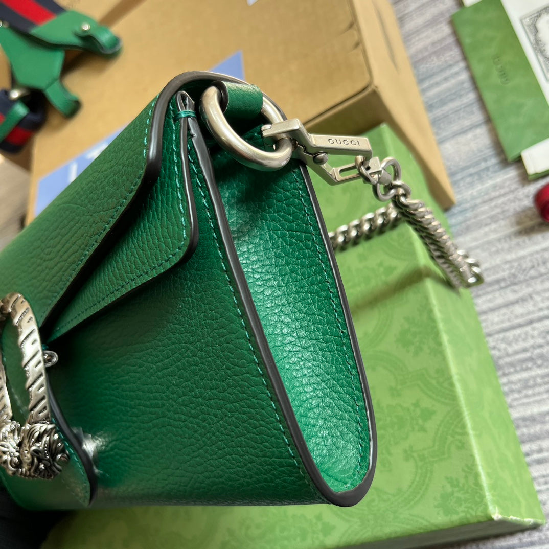 SAC DIONYSUS PETIT 25 EN CUIR DE VEAU VERT ÉMERAUDE