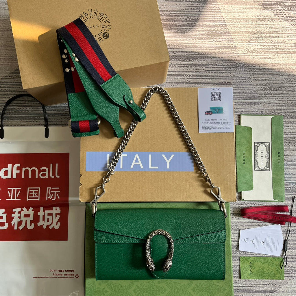 SAC DIONYSUS PETIT 25 EN CUIR DE VEAU VERT ÉMERAUDE