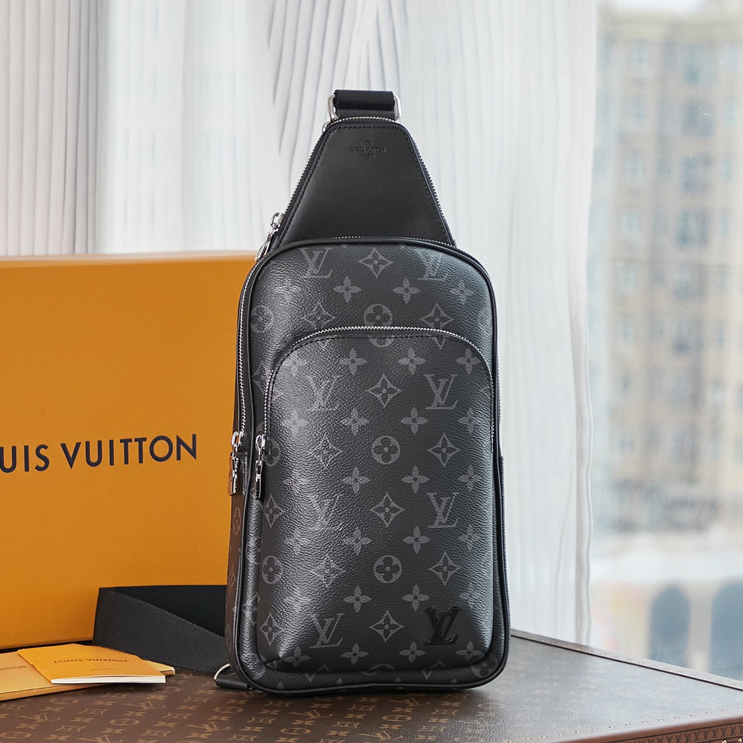 SAC À BANDOULIÈRE AVENUE 31 EN TOILE ÉCLIPSE MONOGRAMME NOIRE