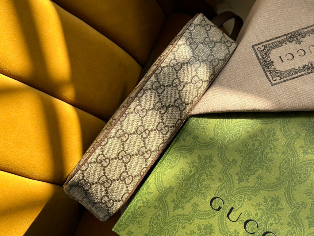 SAC À MAIN OPHIDIA GG SMALL 25 EN TOILE SUPRÊME BEIGE ET ÉBÈNE